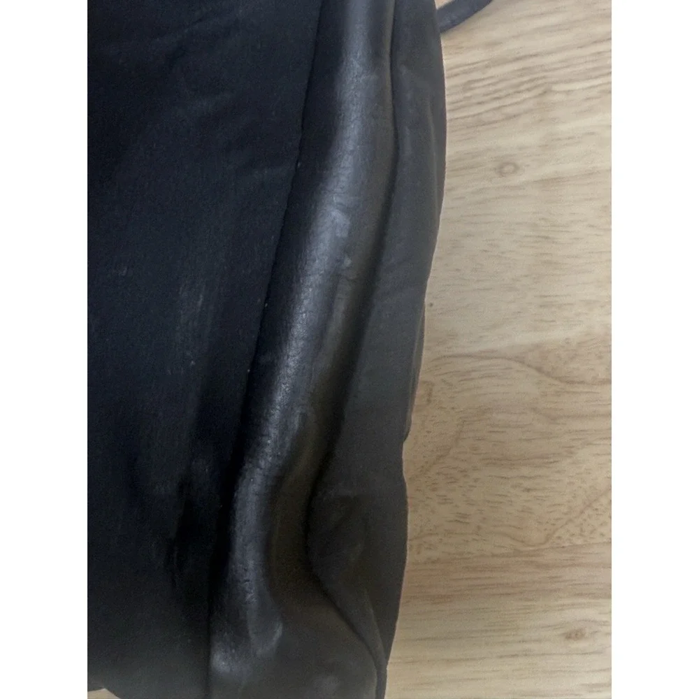 Vintage DKNY Black Zippered Y2K‎ Nylon Tote Purse Bag Double Handles #49